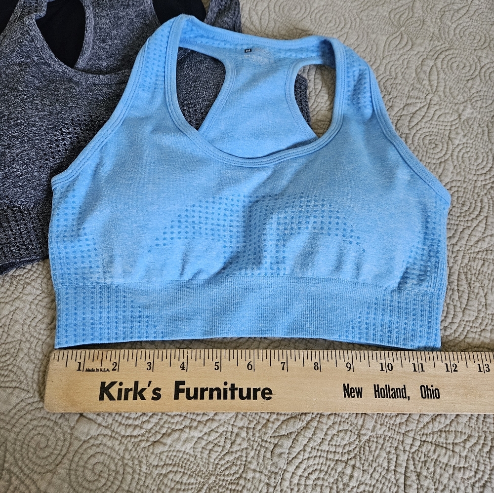 Women's 3pc solid wireless racerback sports bra - Picture 3 of 5